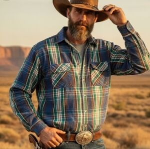 🌲 Vintage Five Brothers Plaid Shirt Grunge 2XL 🤠